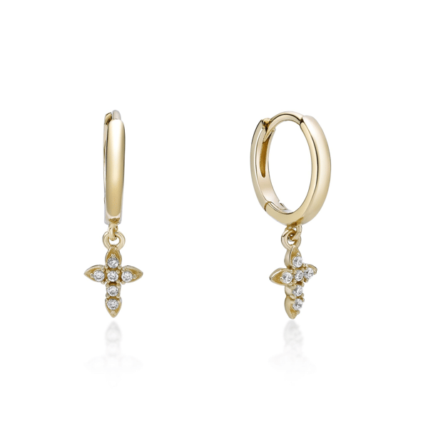 Brilliant Grown Lab-Grown Diamond Cross Accent Earrings