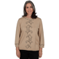 Petite Alfred Dunner Travel Advisory Beaded Scroll Sweater - image 1