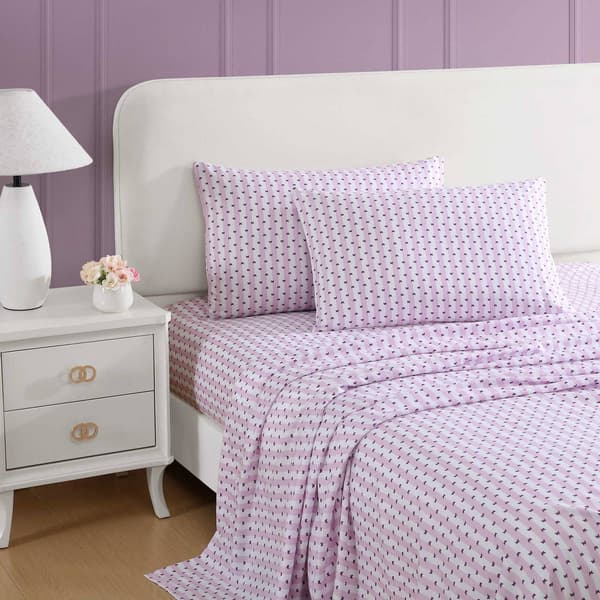 Betsey Johnson Butterfly Stripe Sheet Set - image 