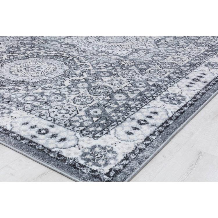 Rugs America™ Hailey Ice Cube Silver Abstract Vintage Area Rug