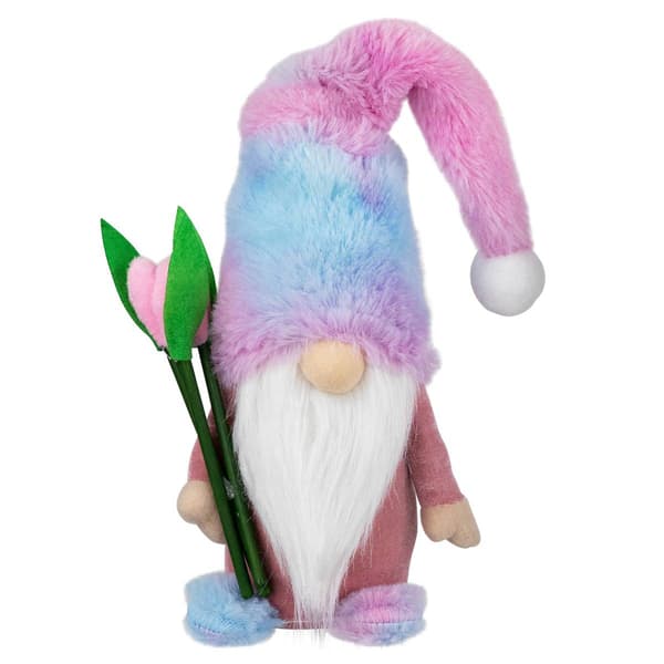 Northlight Seasonal Gnome Boy with Tulips Spring Figurine - image 
