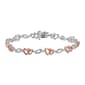 Nova Star(R) Pink Plated Silver Lab Grown Diamond Heart Bracelet - image 1