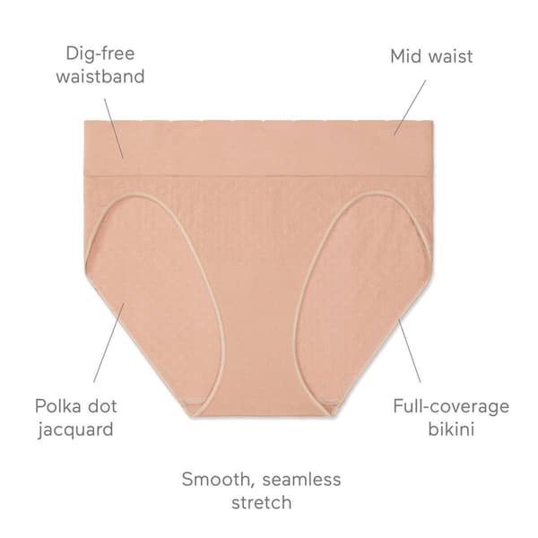 Womens Warner''s Seamless Dot Jacuard Bikini Panties RV8131P