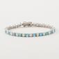 Sterling Silver White Opal & Blue Topaz Tennis Bracelet - image 1