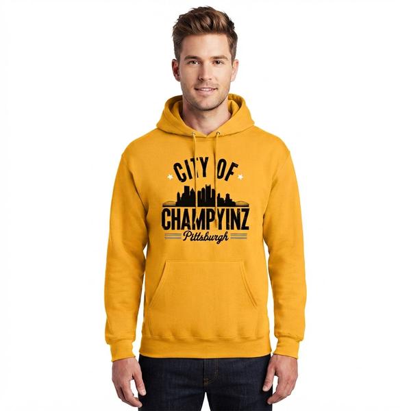 Mens Tailgate Pittsburgh Football Champyinz Skyline Hoodie