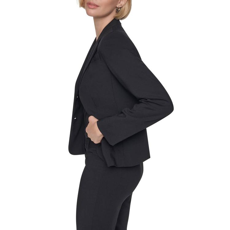 Womens DKNY Long Sleeve Solid Two Button Blazer - Black