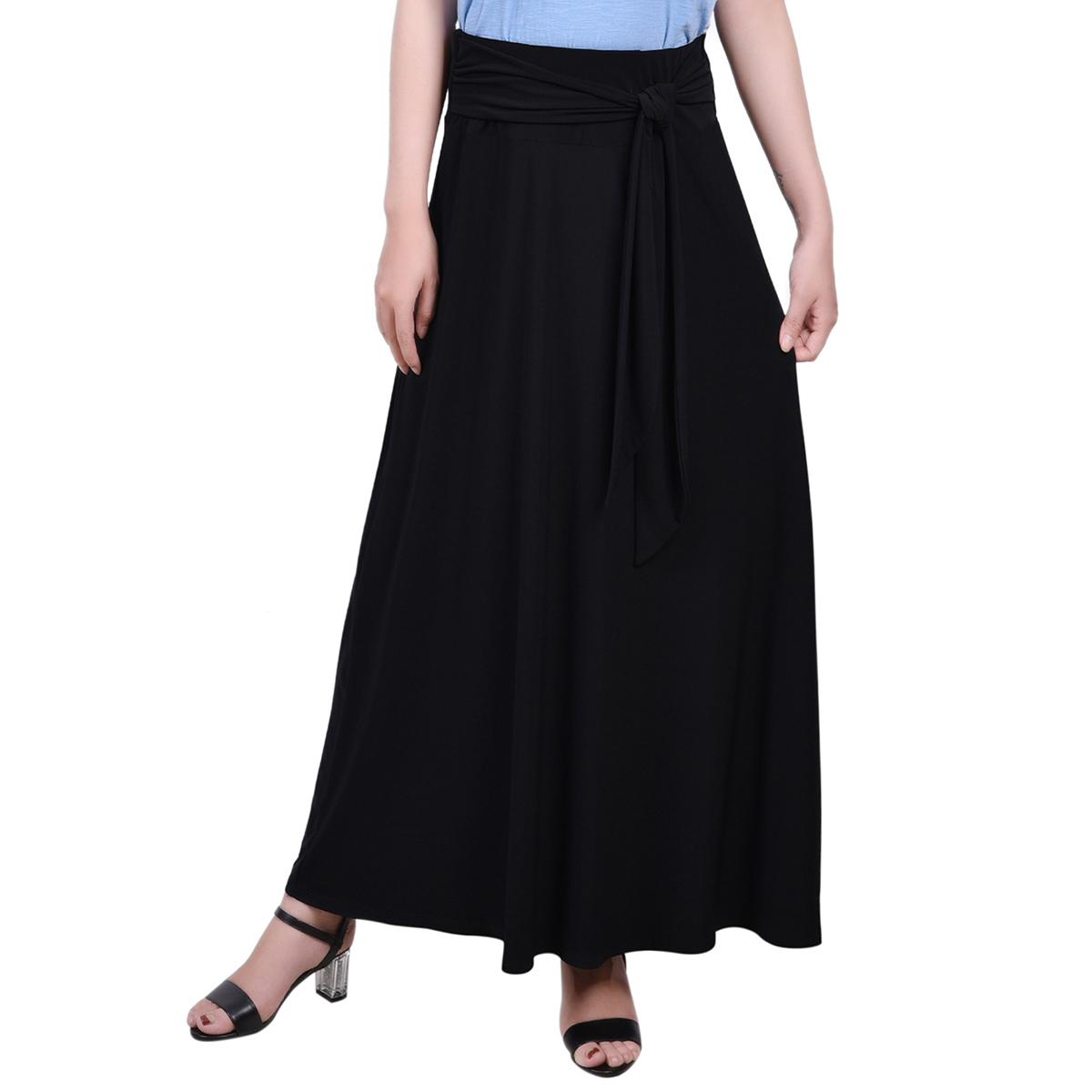 Womens NY Collection Long Solid Side Drape Skirt
