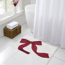 Hallmark Holiday Ribbon Bow Tufted 20x30 Bath Rug