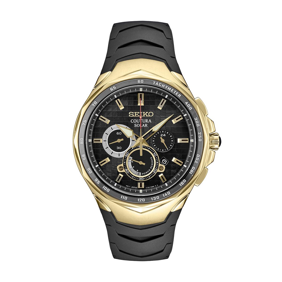 Mens Seiko Coutura Solar Chronograph Yellow/Black Watch -...