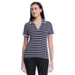 Womens Rafaella(R) Contrast Trim Johnny Collar Striped Polo - image 1