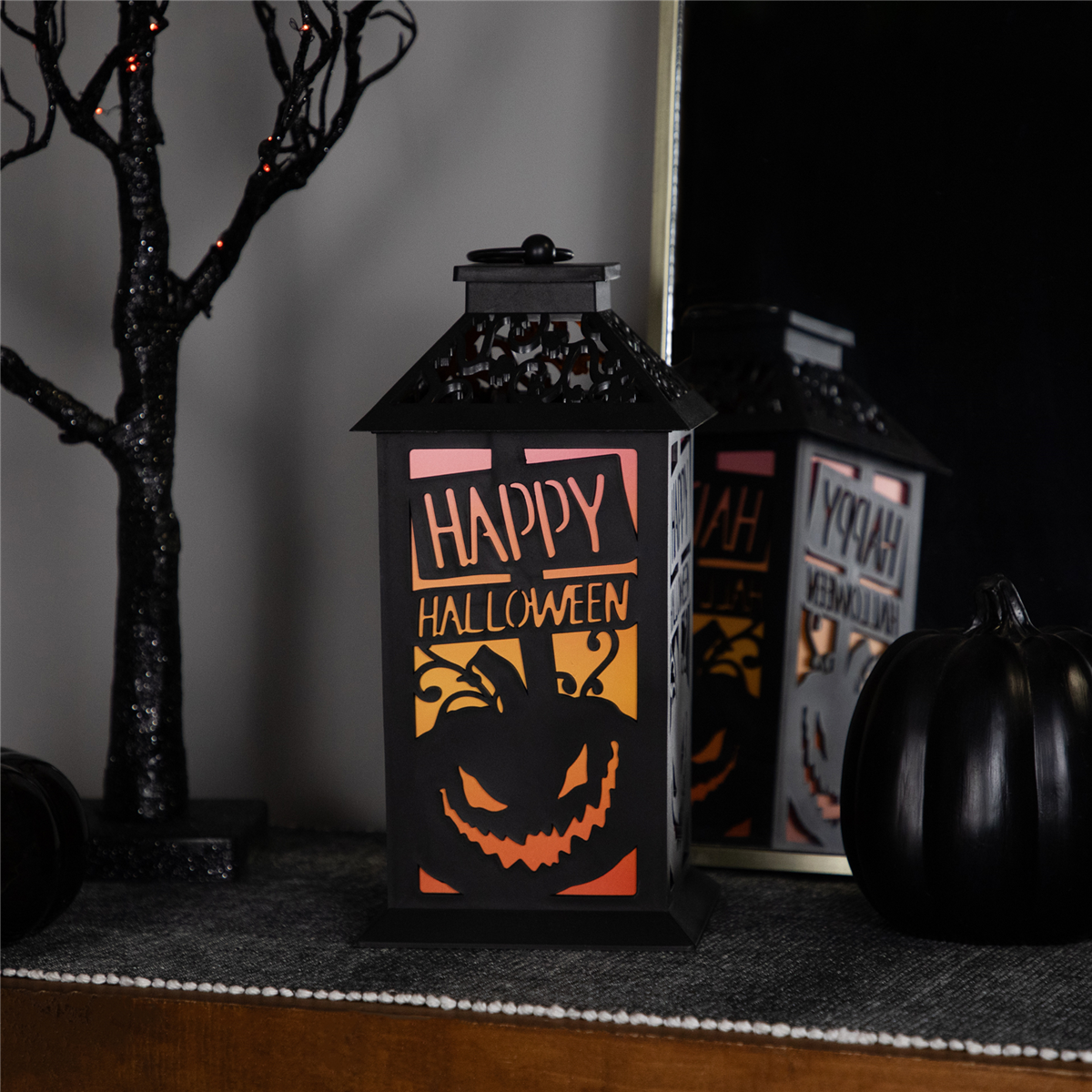 Northlight LED Lighted Jack-O-Lantern Happy Halloween Lantern