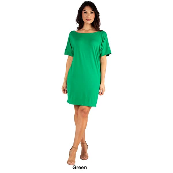 Womens 24/7 Comfort Apparel Loose Fitting Shirt Dress