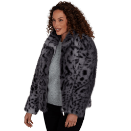 Womens Skye’s the Limit Icy Blue Sparkle Leopard Jacket