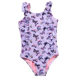 Girls (7-16) Kensie Girl Butterfly Stripe One Piece Swimsuit