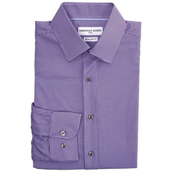 Mens Christian Aujard Geometric Regular Fit Dress Shirt - Purple