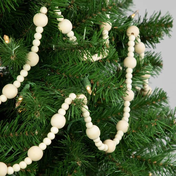 Northlight Seasonal 6ft. Cream Wooden Beads Christmas Garland