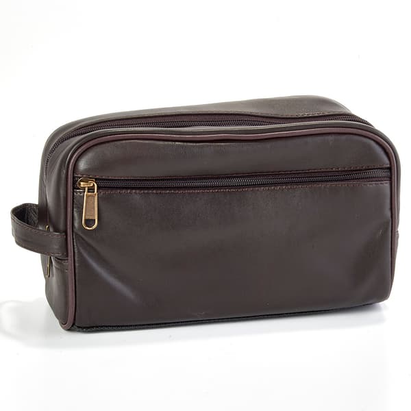 Stone Mountain Genuine Leather Zip Top Travel Kit - image 