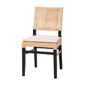 bali & pari Lesia Coastal Boho Rattan Dining Chair with Cushion - image 1