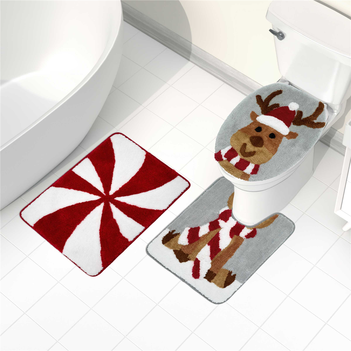 Avanti Holiday Reindeer 3pc. Bath Rug Set