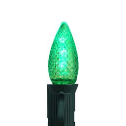 Sienna 4pk. C7 Green Faceted Christmas Replacement Bulbs