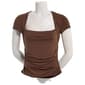 Juniors Madden Girl Faux Shrug Side Ruch Cap Sleeve Top - image 1