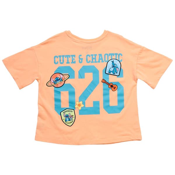 Girls (7-16) Disney Short Sleeve Hawaii Stitch Front & Back Tee