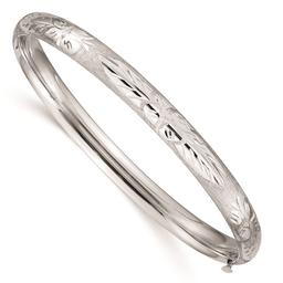 Gold Classics(tm) 14kt. Gold White Gold Florentine Engraved Bangle