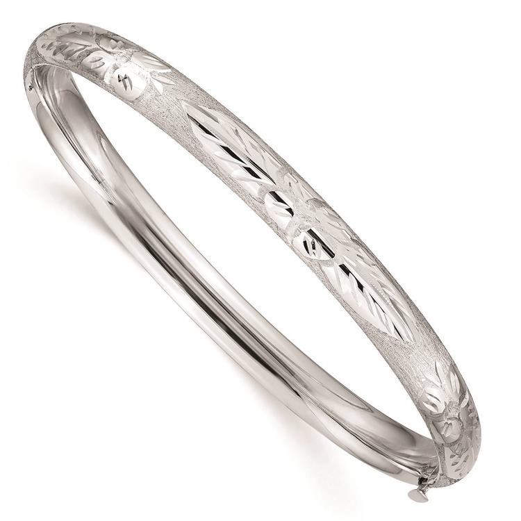 Gold Classics(tm) 14kt. Gold White Gold Florentine Engraved Bangle