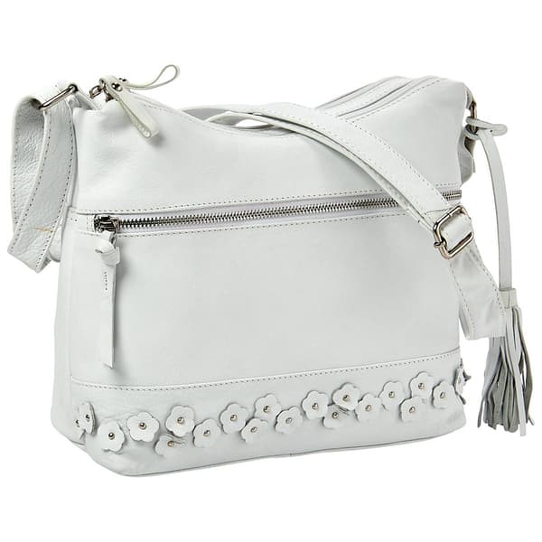 Great American Leatherworks Floral Applique Hobo w/Tassel