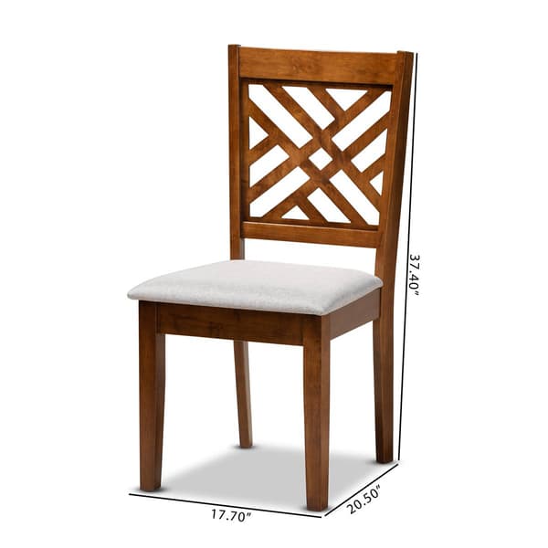 Baxton Studio Caron Grey/Walnut Brown Wood Dining Chairs-Set of 2