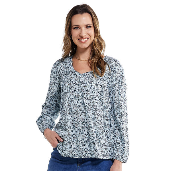 Womens Architect&#40;R&#41; Long Sleeve Floral Peasant Blouse - image 