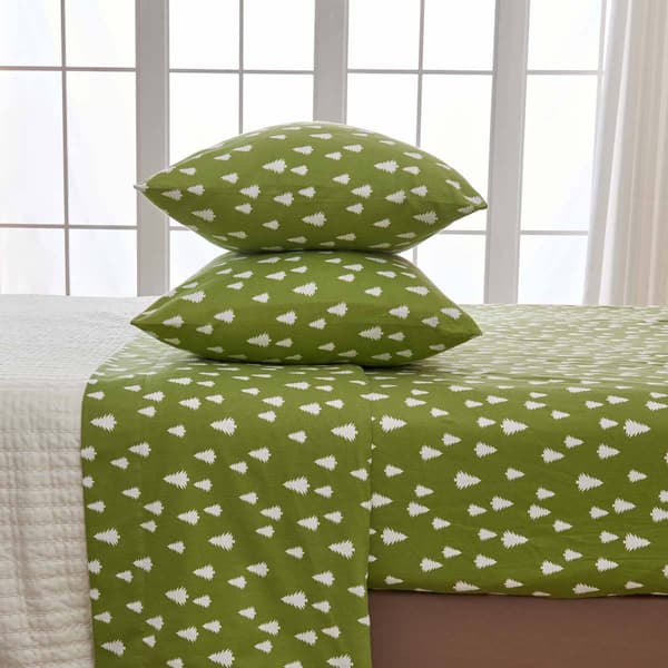 Freshfolds Premium Cotton Flannel Little Trees 4pc. Sheet Set