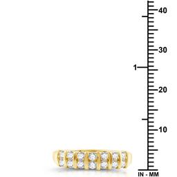 Nova Star® 14kt. Gold Plated Lab Grown Diamond Multi Row Band