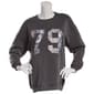 Juniors No Comment Camo Applique Oversized Crew Neck Sweatshirt - image 1