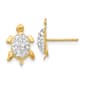Gold Classics(tm) 14kt. Gold Crystal Turtle Stud Earrings - image 1