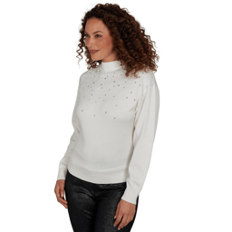 Petite Emaline Lavender Revelry Pearl Embellished Sweater