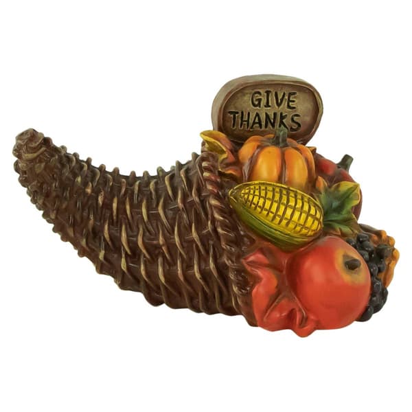 Northlight Seasonal 8.5in. 'Give Thanks' Cornucopia Decor - image 