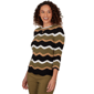 Womens Emaline La Vita Costiera 3/4 Sleeve Wavy Stripe Sweater - image 2