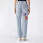Juniors Gogo Jeans High Rise Straight Puff Paint Flowers Jeans - image 3