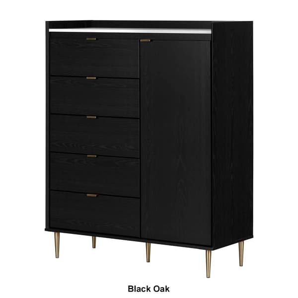 South Shore Hype Door Chest w/ 5 Drawers & Faux Carrara Marble