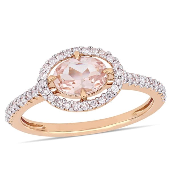 Gemstone Classics&#40;tm&#41; 14kt. Rose Gold 1/4ctw. Diamond Ring - image 