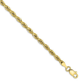 Mens Gold Classics&#8482; 10kt. 3.0mm 8in. Solid Rope Chain Bracelet