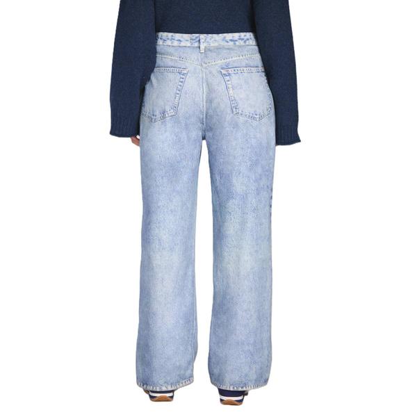 Womens CITY BLUES Knit Denim Straight Leg Jeans