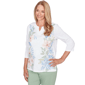 Womens Alfred Dunner St. Augustine Blooming Floral Keyhole Blouse - image 3
