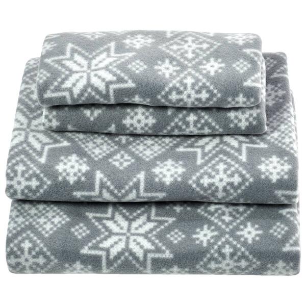 Ashley Cooper&#40;tm&#41; Nordic Snowflake Fleece Sheet Set - image 