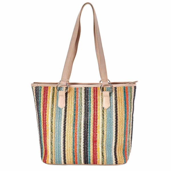 Bueno Solid Ribbon Straw Tote
