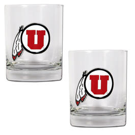 NCAA Utah Utes 2pc. Rocks Glass Set