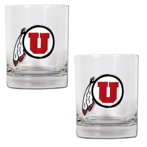 NCAA Utah Utes 2pc. Rocks Glass Set - image 