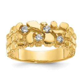 Mens Gentlemens Classics&#40;tm&#41; 14kt. Gold 1/3ctw. Diamond Nugget Ring