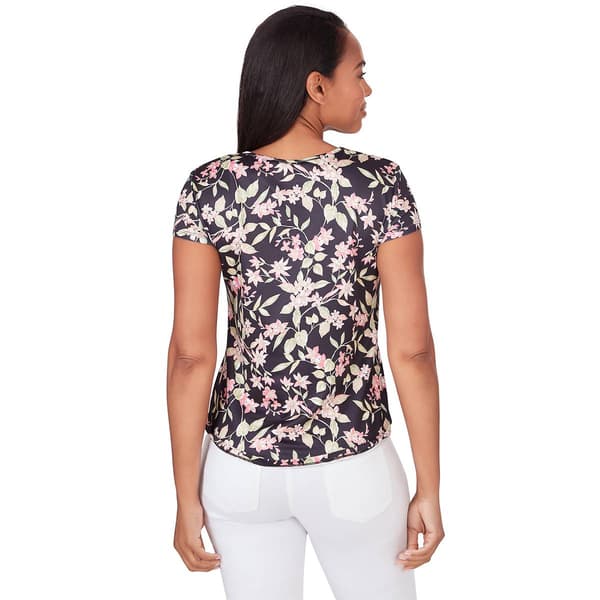 Womens Emaline Key Items Short Sleeve Leafy Blouse